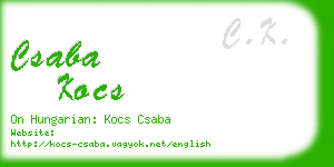 csaba kocs business card